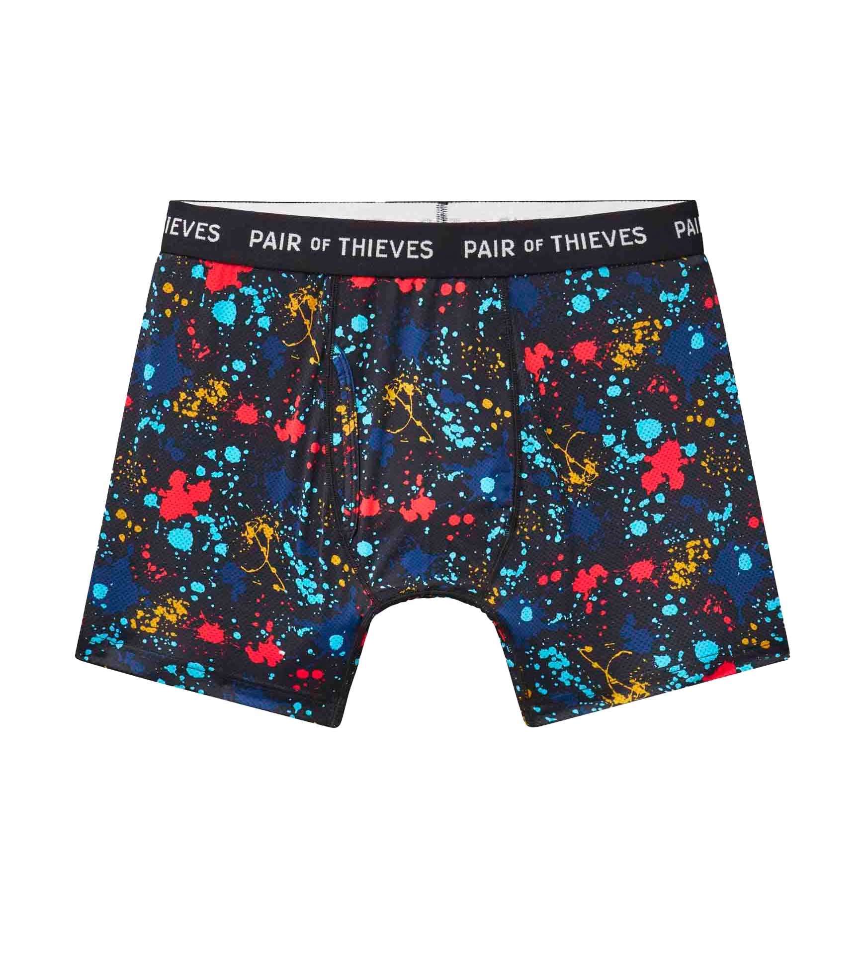 Boxer briefs with a colorful splatter print