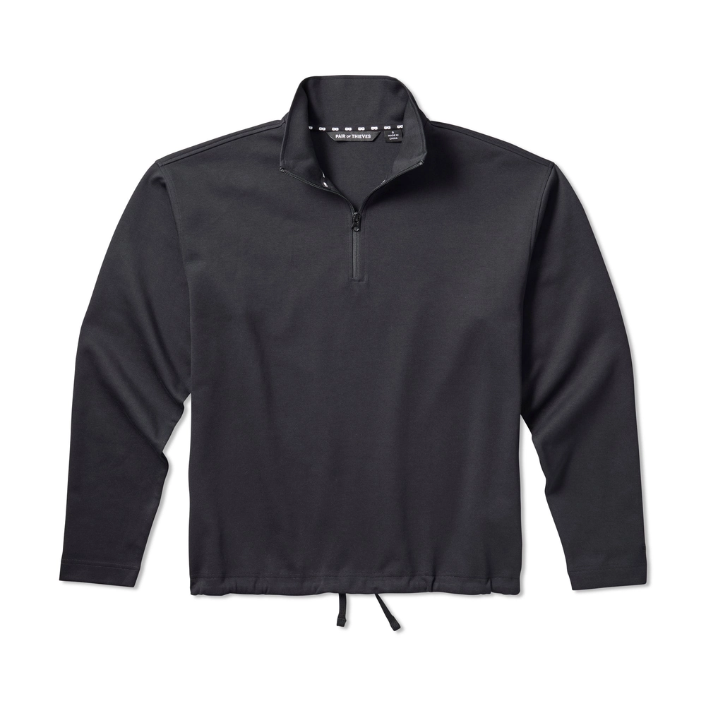 Off Duty Relaxed 1/4 Zip Pullover in black