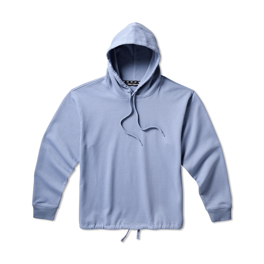 Off Duty Relaxed Pullover Hoodie in denim blue