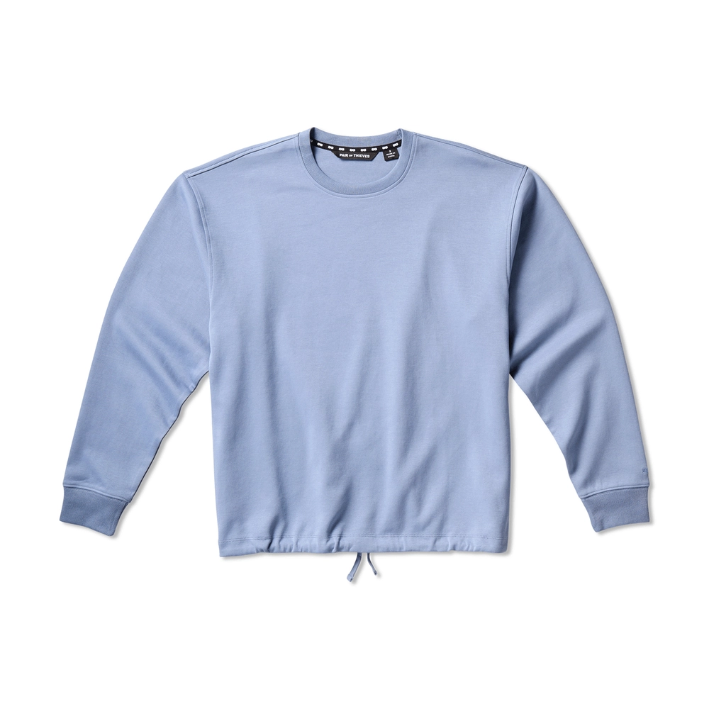 Off Duty Relaxed Crew Pullover in denim blue