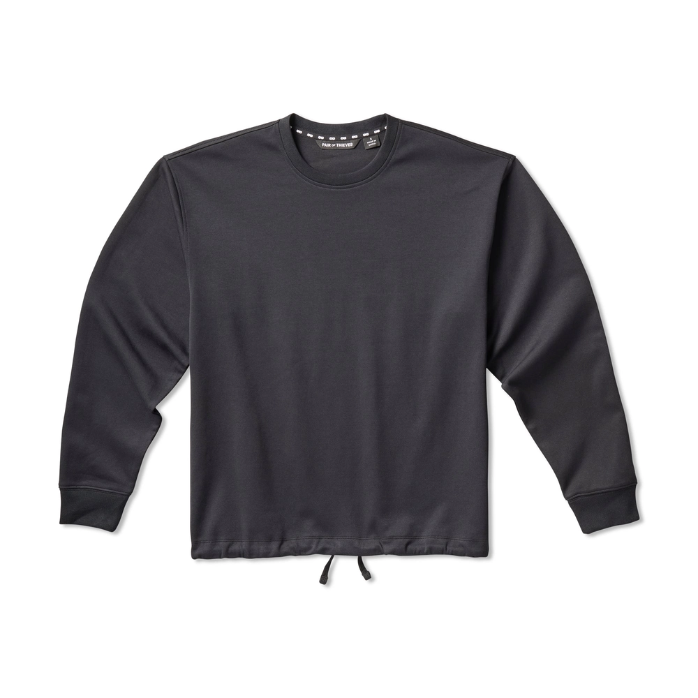 Off Duty Relaxed Crew Pullover in black